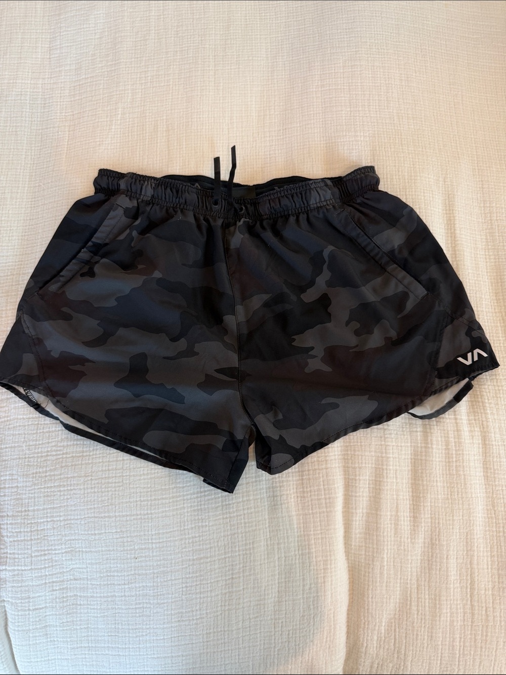 RVCA Black Waistband Gray Lined Shorts